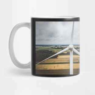 Aerial close-up of windmill turbine Mug